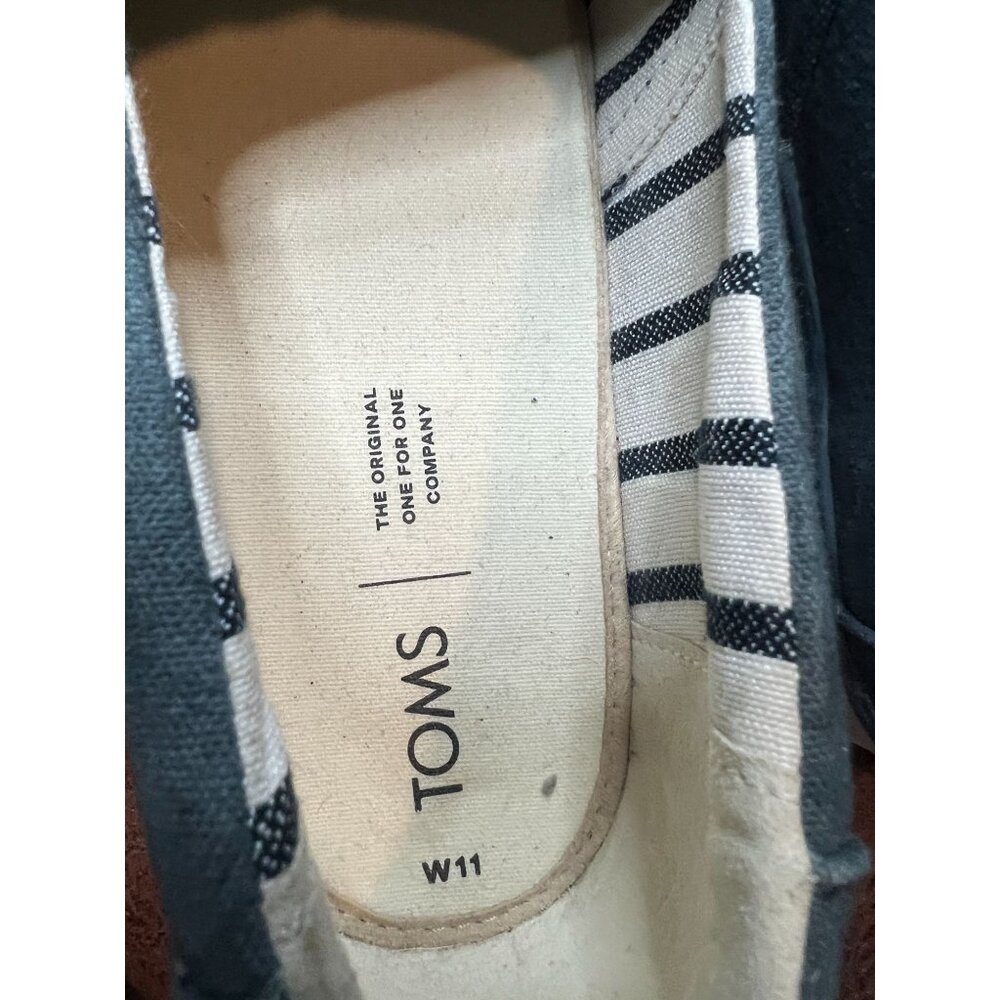 Toms Women's Alpargata Boardwalk faded Grey Canvas Slip-On Shoes Size 11 - Picture 3 of 7